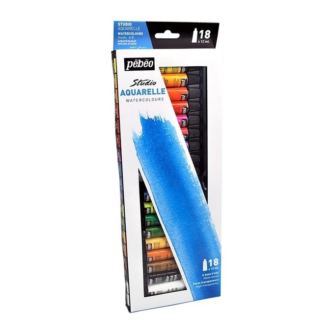 Set 18 Culori Acuarela, 12ml, Pebeo Watercolor Studio