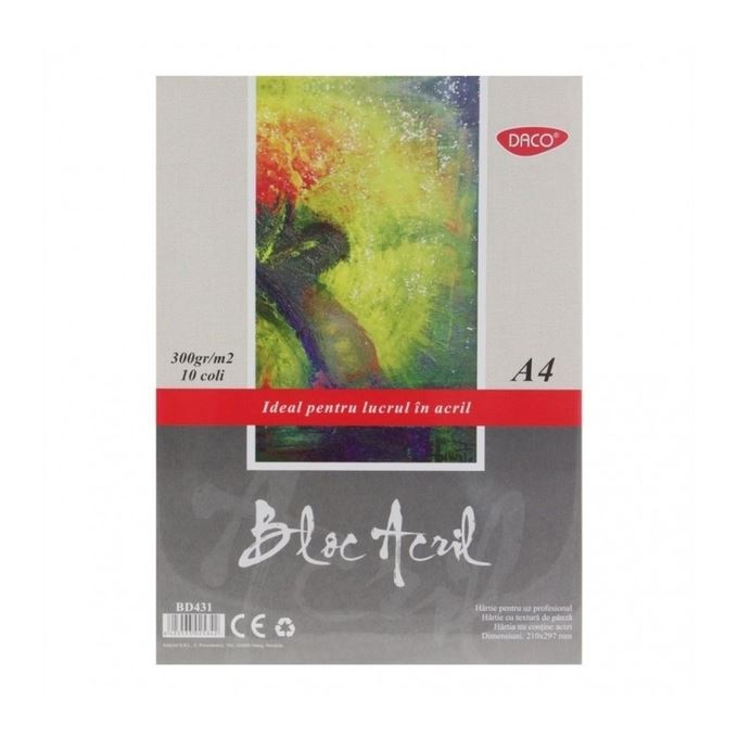 Bloc Desen A4, Acrilic, 10 file, 300g/mp, Daco