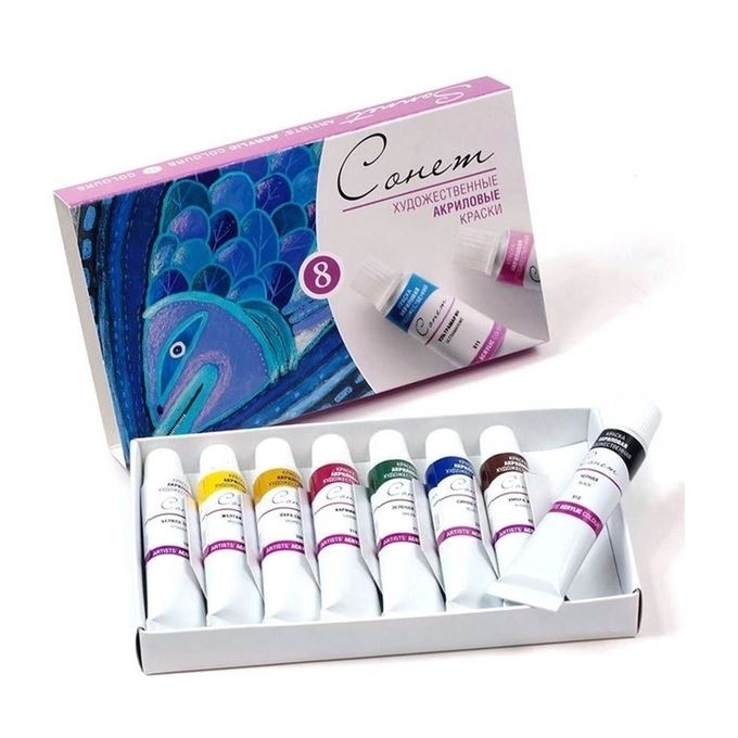 Set 8 culori acrilice, 10 ml, Sonnet Nevskaya