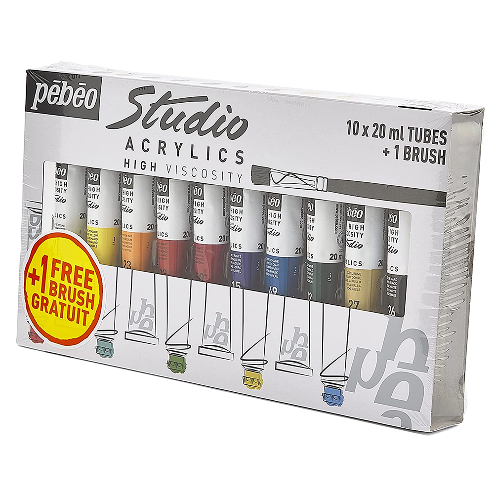Set 10 culori acrilice, 20ml, Pebeo Studio Acrylics 5