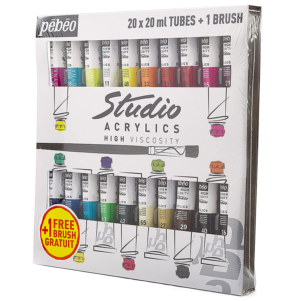 Set 20 culori acrilice, 20ml, Pebeo Studio Acrylics - 22