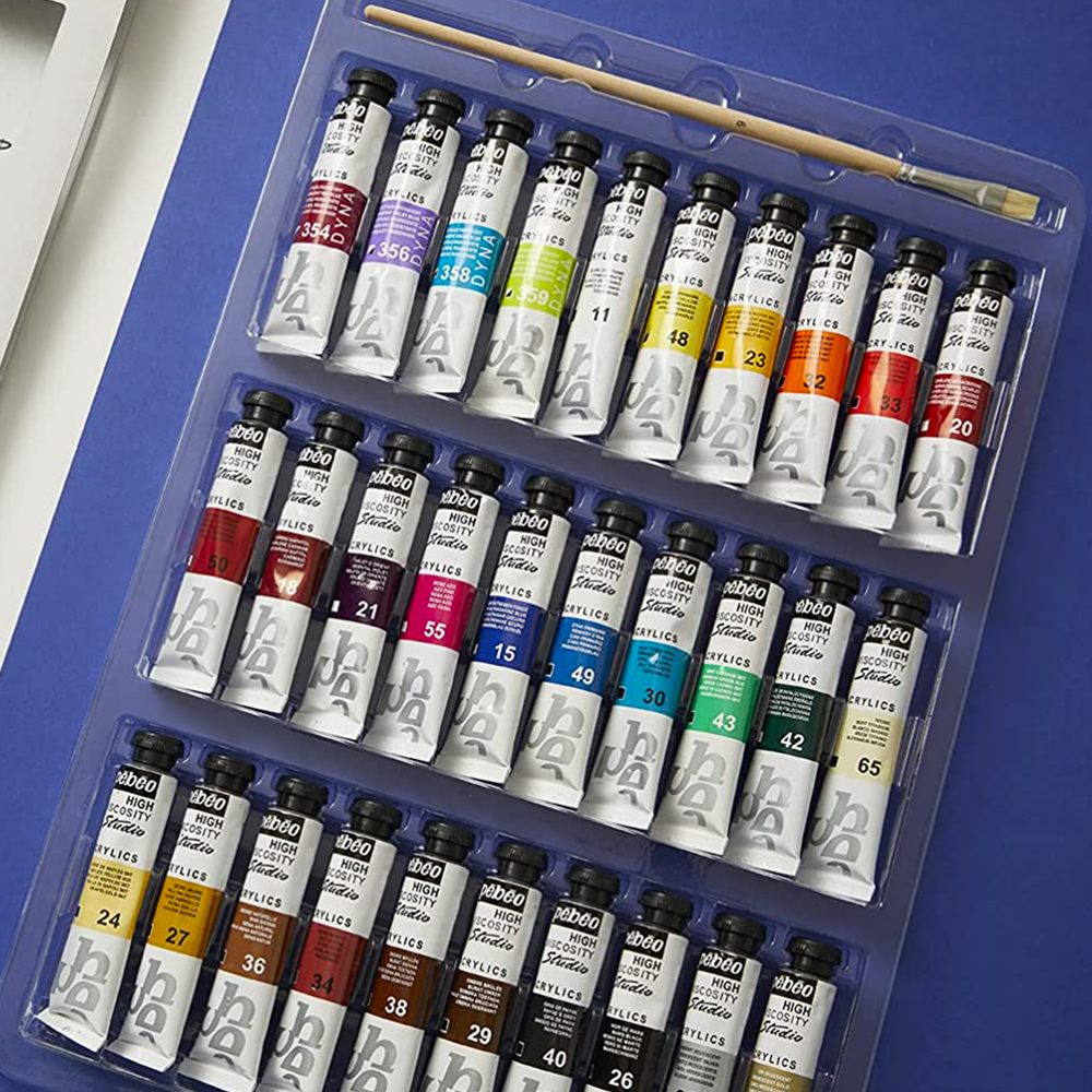 Set 30 culori acrilice, 20ml, Pebeo Studio Acrylics