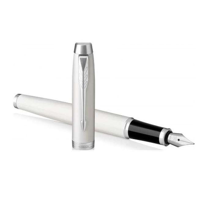 Set pix si stilou, White Lacquer CT, Parker, finisaje din Crom - Image 5