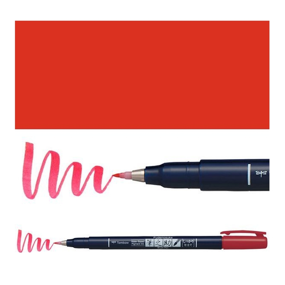 Marker Caligrafic, Tombow, Fudenosuke, WS-BH25, rosu