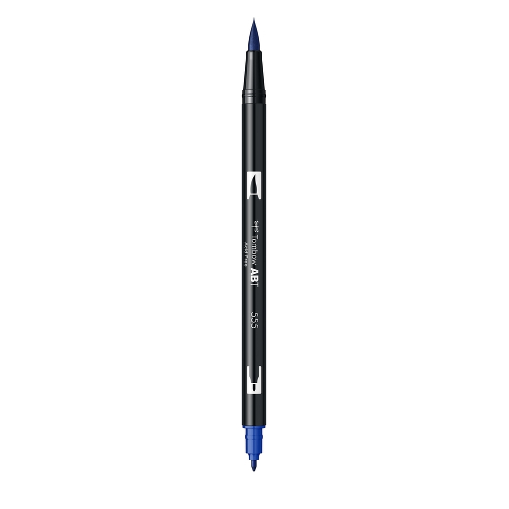 Marker Tombow ABT Dual Brush, 2 Varfuri, Marker si Pensula - ABT-555, ultramarine - Image 3