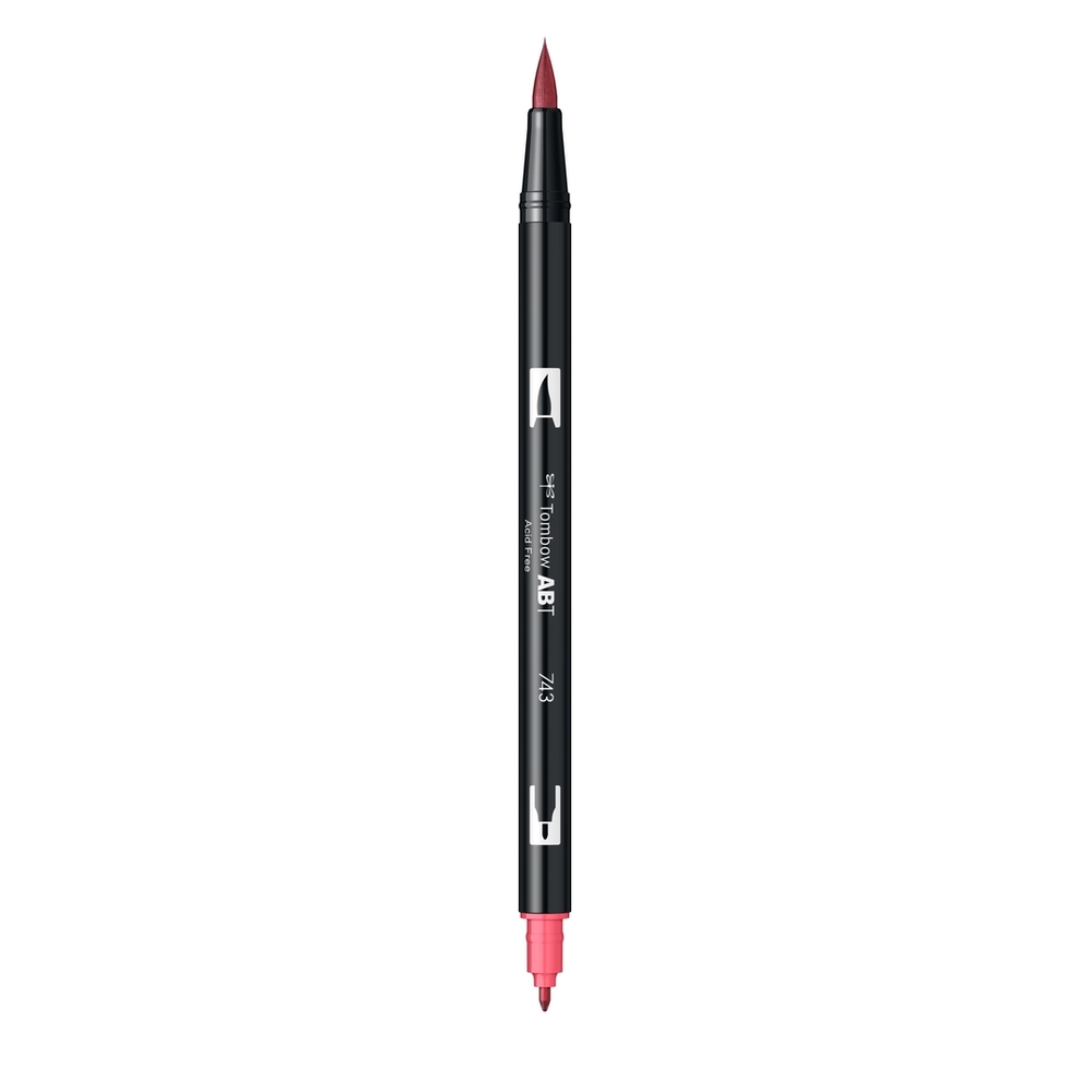 Marker Tombow ABT Dual Brush, 2 Varfuri, Marker si Pensula - ABT-743, hot pink - Image 3