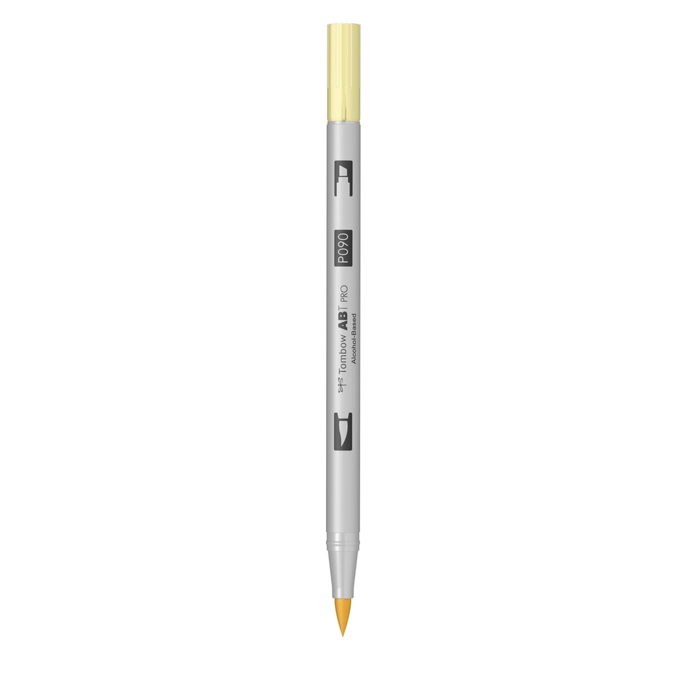 Marker Tombow ABT-PRO Dual Brush, 2 Varfuri, Marker si Pensula - ABT-P090, baby yellow - Image 2