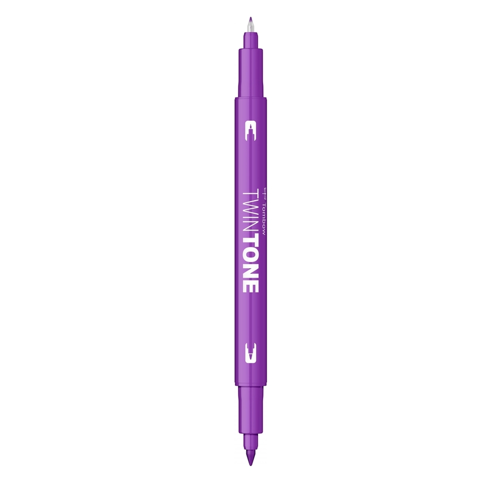 Marker Tombow TwinTone, cu 2 Varfuri - WS-PK19, violet - Image 3