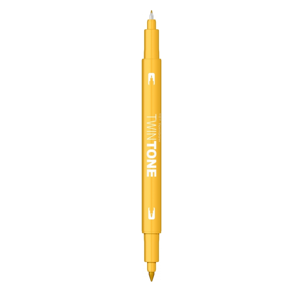 Marker Tombow TwinTone, cu 2 Varfuri - WS-PK03, yellow - Image 3