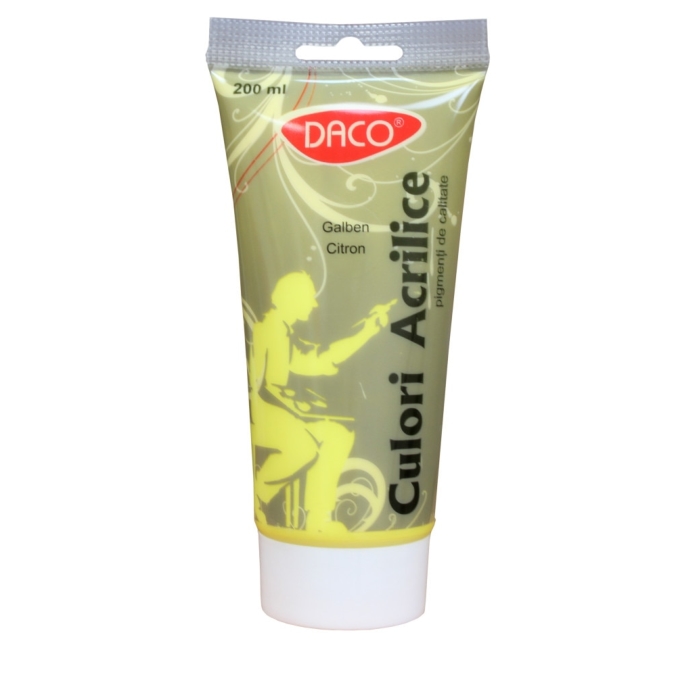 Culori Acrilice Daco, 200 ml, Galben citron - Image 2