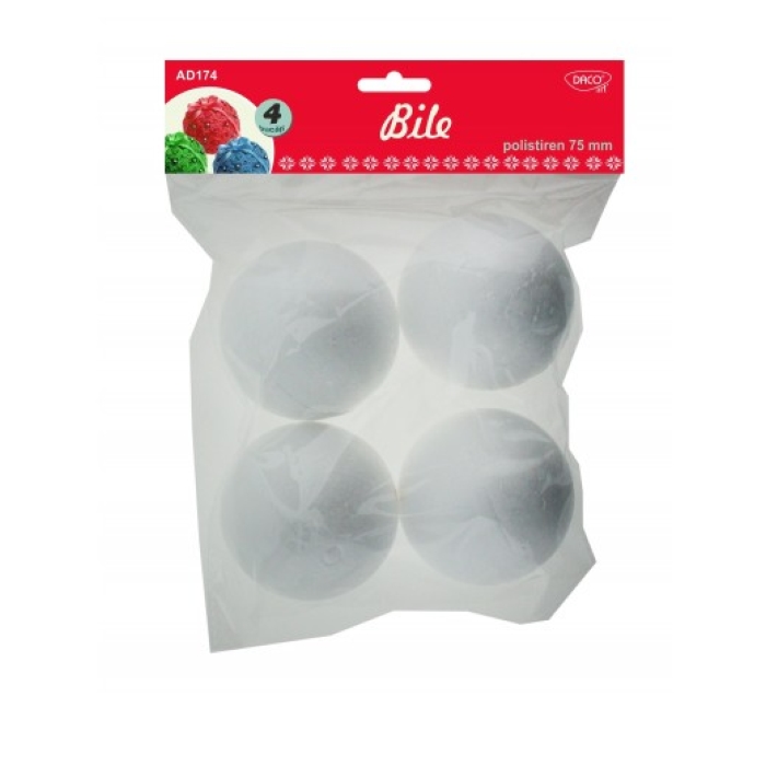 Accesorii craft bile polistiren set 4, 75mm