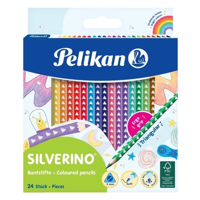Creioane 24culori, Pelikan, Triunghiulare Silverino 700665