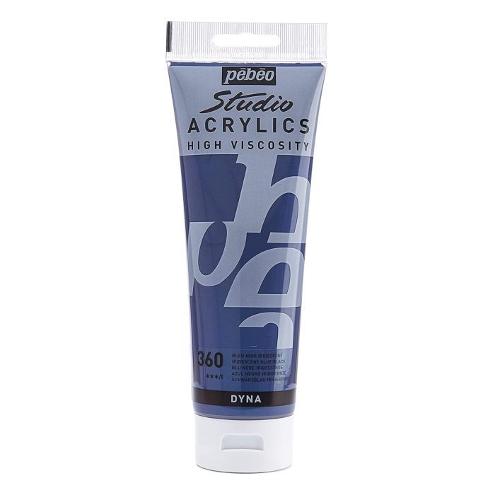 Culori Acrilice Pebeo Studio Acrylics, 250ml, Iridiscent Blue Black