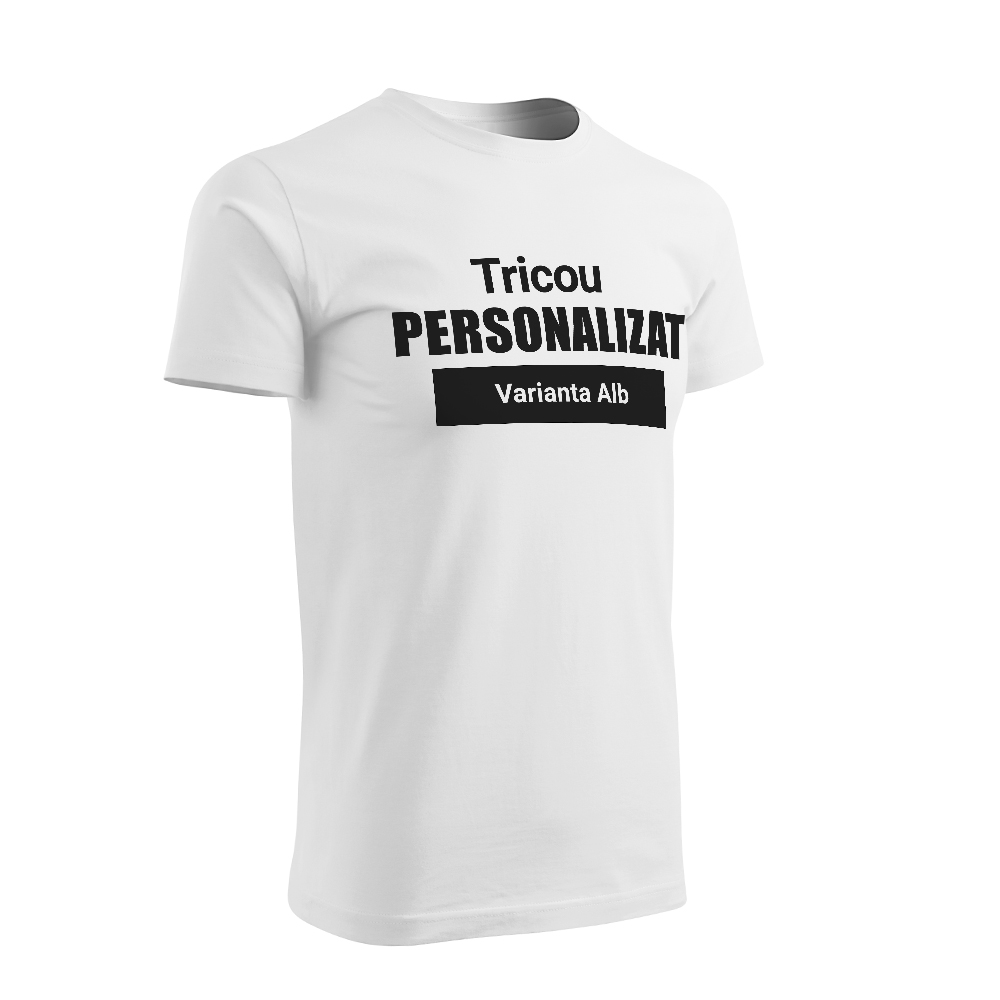 Tricou Personalizat Alb Barbati, 100% Bumbac, Marimi Diferite - Image 2