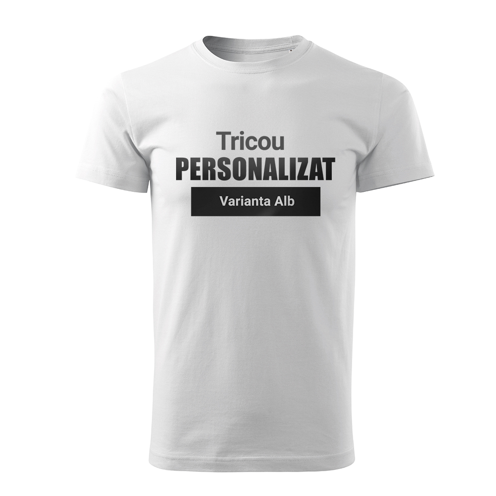 Tricou Personalizat Alb Barbati, 100% Bumbac, Marimi Diferite