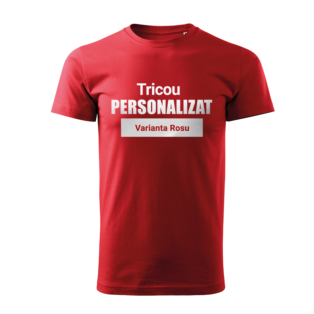 Tricou Personalizat Rosu Barbati, 100% Bumbac, Marimi Diferite
