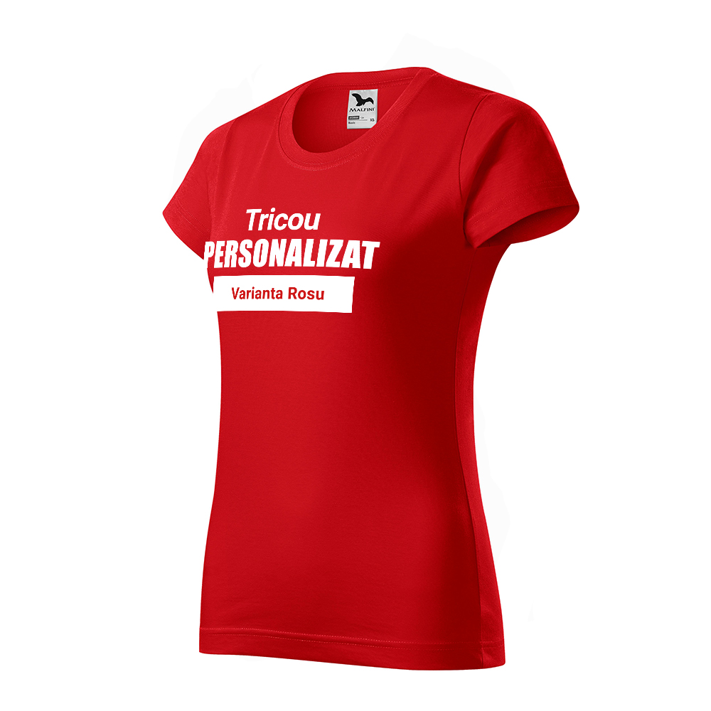 Tricou Personalizat Rosu Dama, 100% Bumbac, Marimi Diferite - Image 2