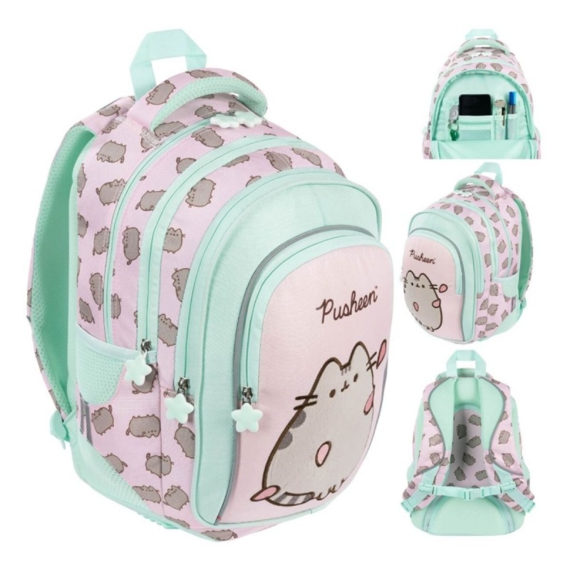 Ghiozdan prescolari, St. Right, 3 compartimente, PUSHEEN PINK BP26