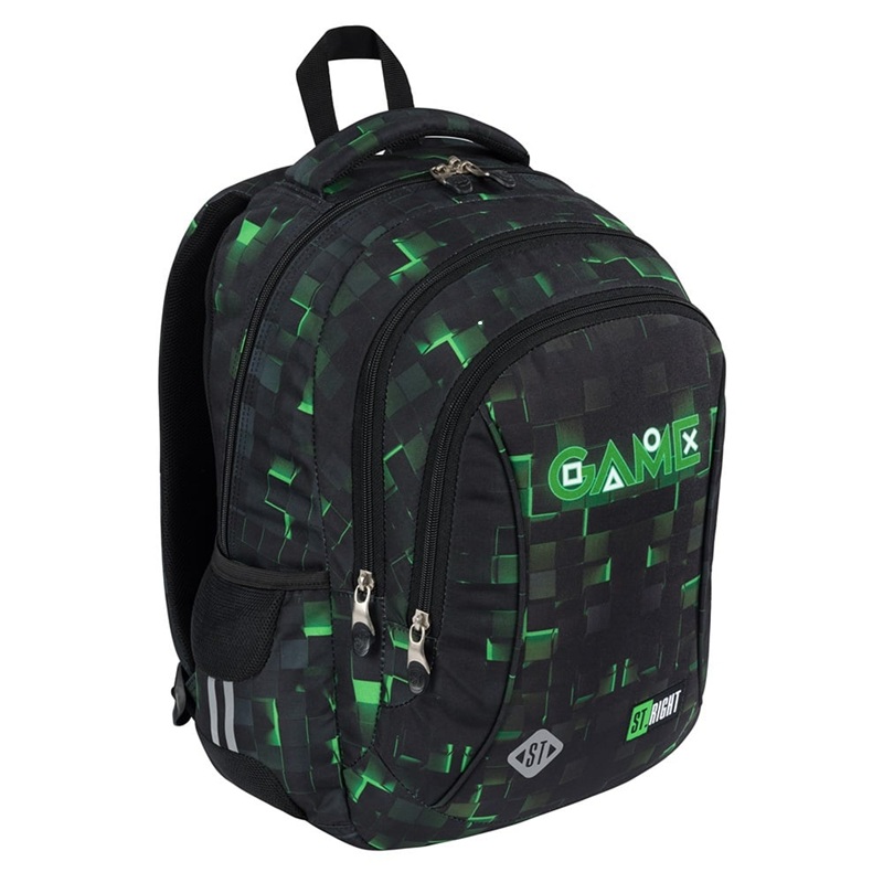Ghiozdan prescolari, St. Right, 3 compartimente, GREEN GAME BP26
